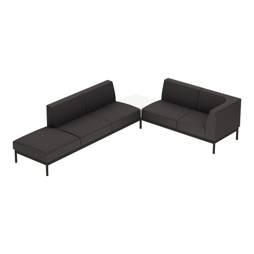 ソファ コレッソ コーナーB 座濃灰天板白 脚黒