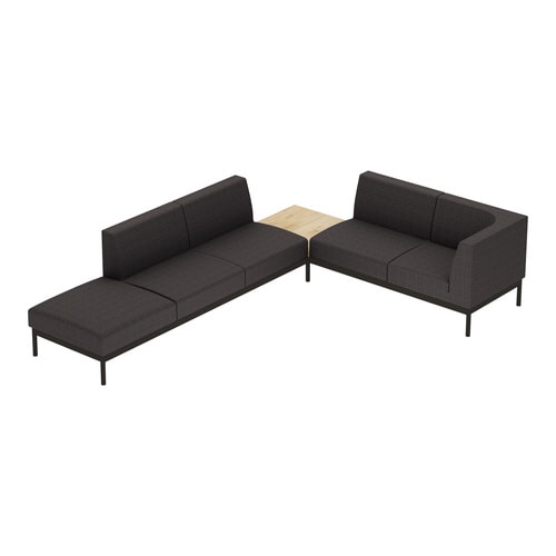 ソファ コレッソ コーナーB 座濃灰天板薄茶 脚黒