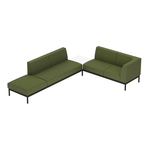 ソファ コレッソ コーナーB 座緑天板白 脚黒