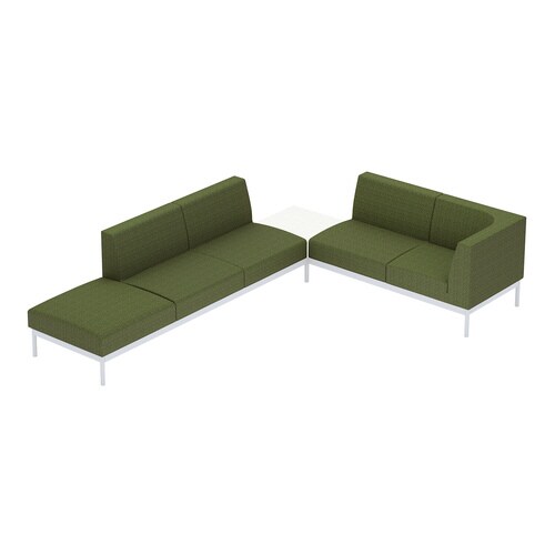 ソファ コレッソ コーナーB 座緑天板白 脚白