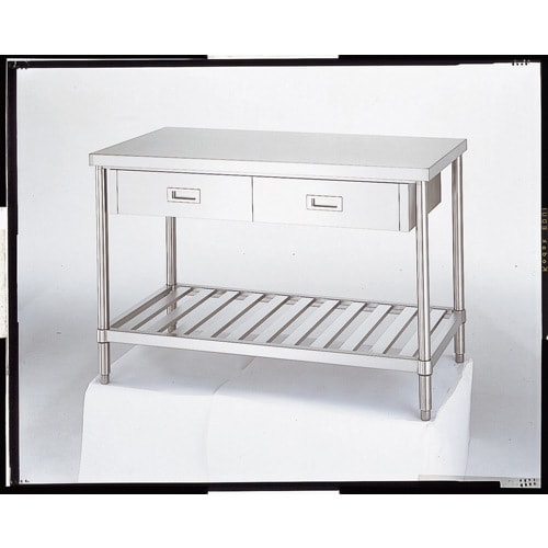 SUS作業台WDS18090 片面引出スノコ棚