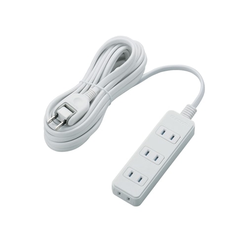 ほこり防止付きシャッタータップ 4個口 WH 5m