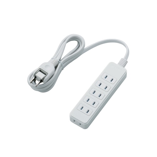 ほこり防止付きシャッタータップ 6個口 WH 2m