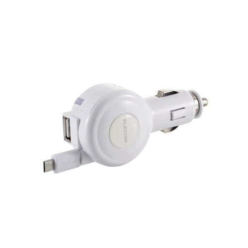 車載充電器/microB65cm巻取+USB/WF