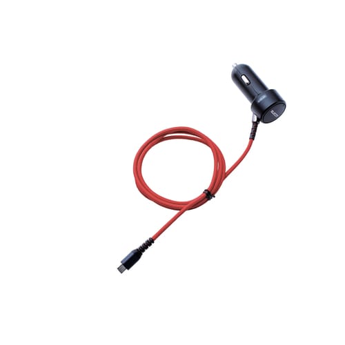 車載充電器/microB/高耐久/1m/ブラック