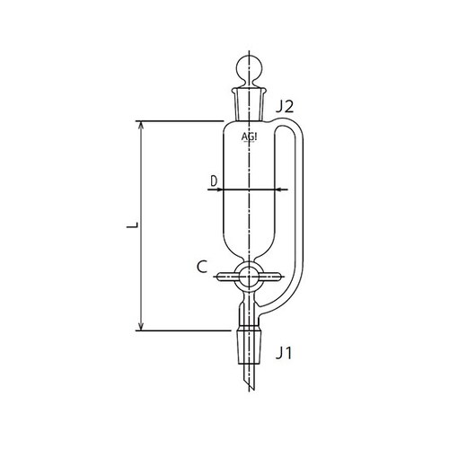 平衡形分液ロートPTFEコック30mL