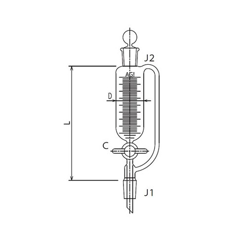 平衡形滴下ロートPTFEコック15mL