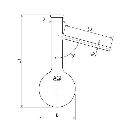 3320−300リム付枝付フラスコ