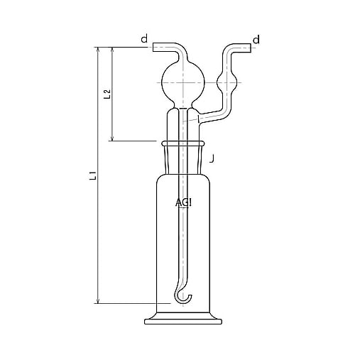 4108−125ドレッセル式ガス洗浄瓶