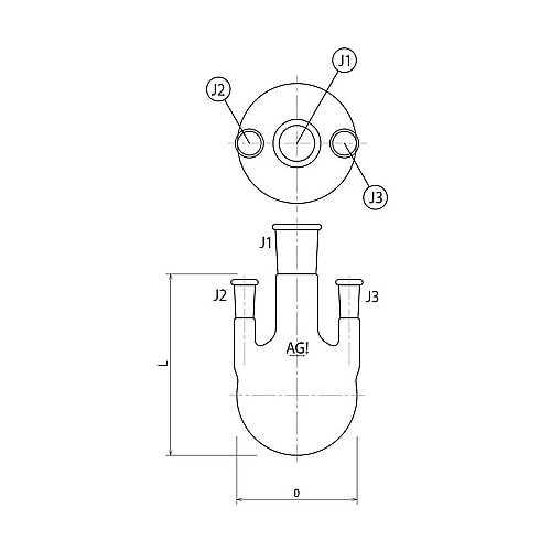 3118−100−4L2L三ツ口フラスコ