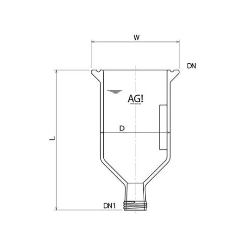 3954−300−45C−A円錐反応容器