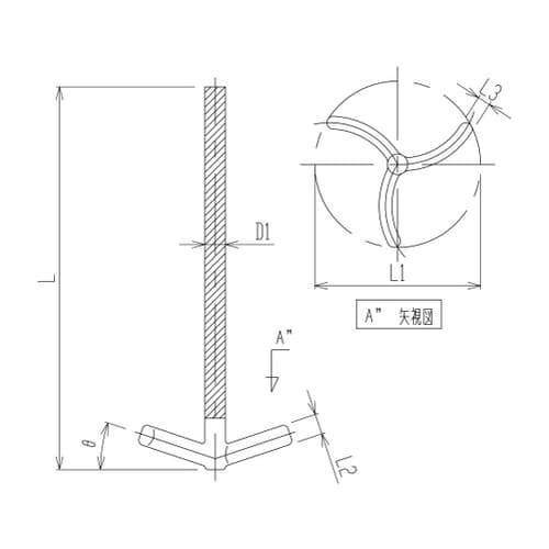 3364−8/60 湾曲型撹拌棒