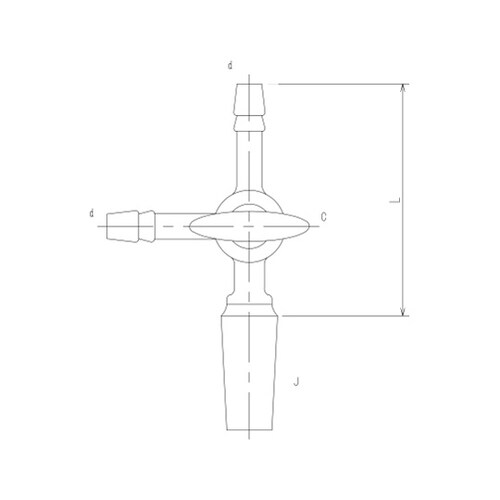 2454−2L 摺付三方ガラスコックII型