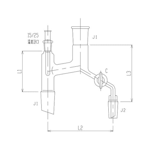 3530−4L3L簡易分留器ガラスコック