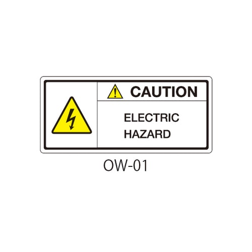 OW−01 注意ラベル 英文 感電注意
