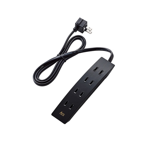 弓型デザインタップ 4個口 ブラック 1m