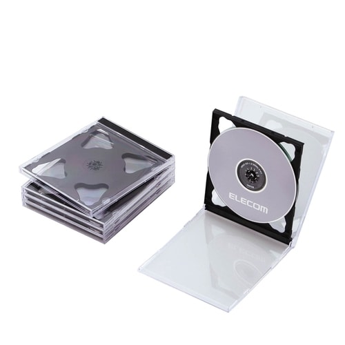 プラケース/2枚収納 5パック PP ブラック