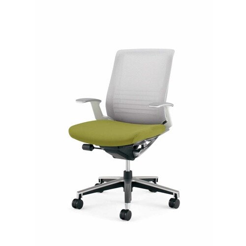 インスパイン ローバック本体白T型肘 黄緑 軟床用