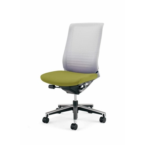 インスパイン ハイバック本体白肘無 黄緑 硬床用