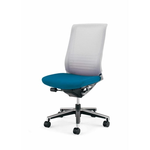 インスパイン ハイバック本体白肘無 青 硬床用