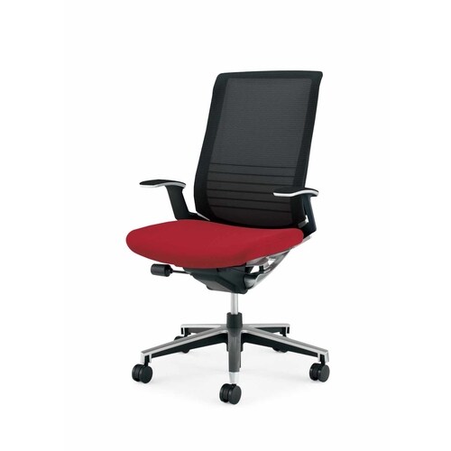 インスパイン ハイバック本体黒T型肘 赤 硬床用