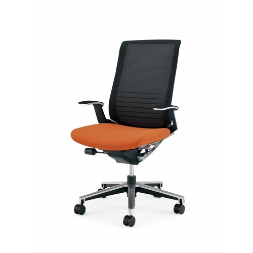 インスパイン ハイバック本体黒T型肘 橙 硬床用