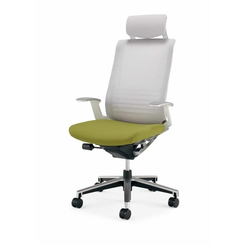 インスパイン ヘッドレスト本体白T肘 黄緑 硬床用