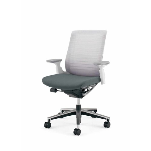 インスパイン ローバック本体白可動肘 灰 硬床用