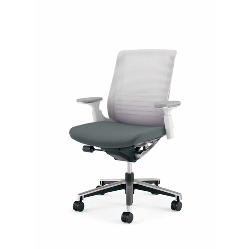 インスパイン ローバック本体白可動肘 灰 軟床用