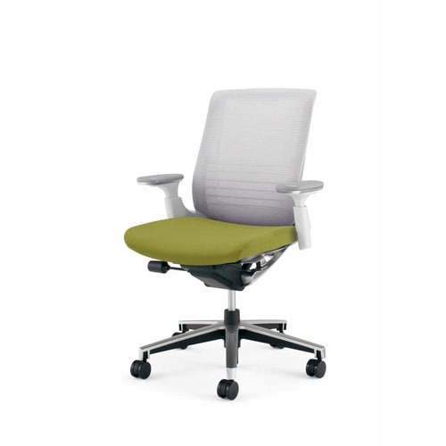 インスパイン ローバック本体白可動肘 黄緑 硬床用