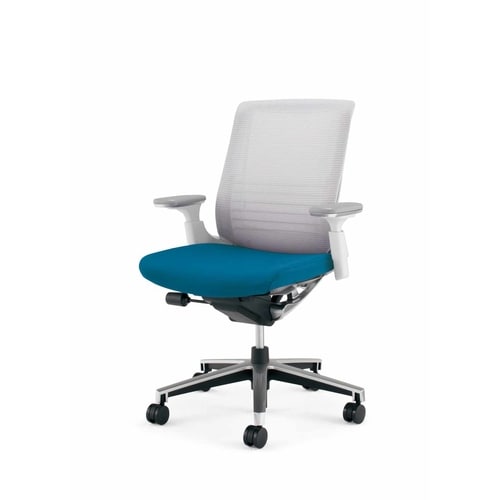 インスパイン ローバック本体白可動肘 青 軟床用