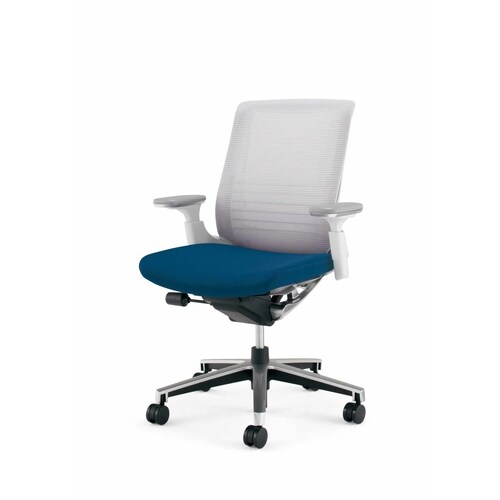 インスパイン ローバック本体白可動肘 紺 軟床用