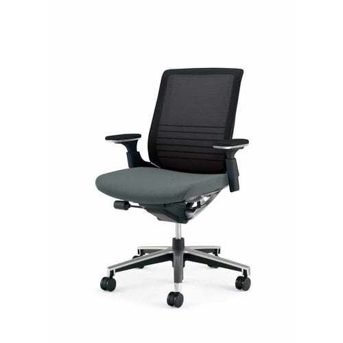 インスパイン ローバック本体黒可動肘 灰 硬床用