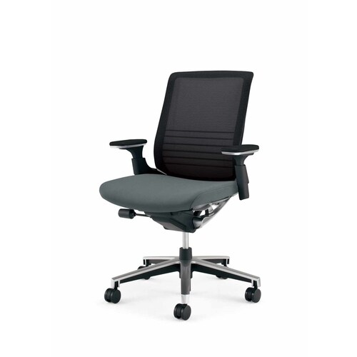 インスパイン ローバック本体黒可動肘 灰 軟床用