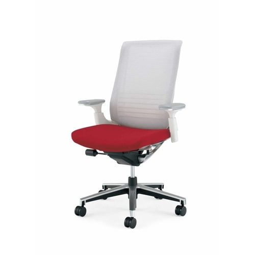 インスパイン ハイバック本体白可動肘 赤 硬床用