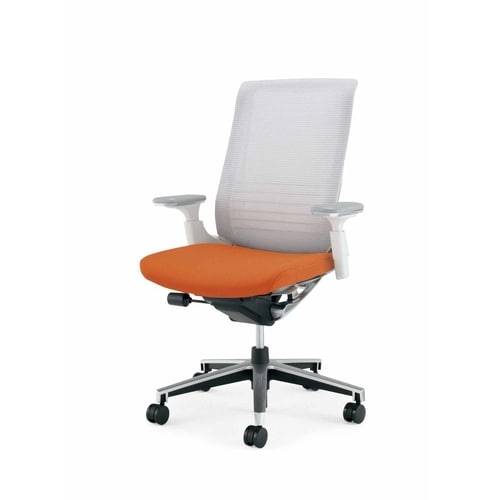 インスパイン ハイバック本体白可動肘 橙 硬床用