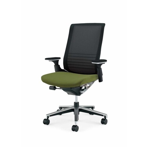 インスパイン ハイバック本体黒可動肘 緑 軟床用