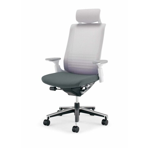 インスパイン ヘッド付 本体白可動肘 灰 軟床用