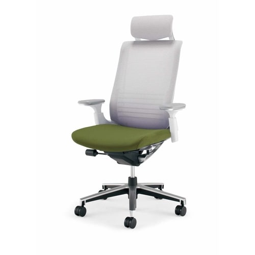 インスパイン ヘッド付 本体白可動肘 緑 軟床用