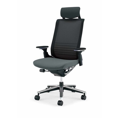 インスパイン ヘッド付 本体黒可動肘 灰 硬床用