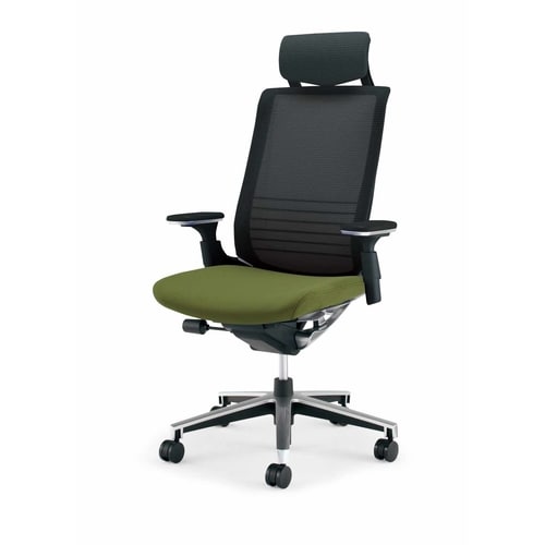 インスパイン ヘッド付 本体黒可動肘 緑 軟床用