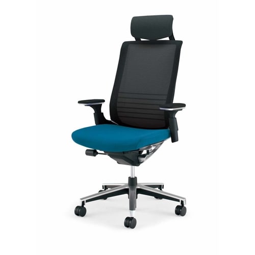 インスパイン ヘッド付 本体黒可動肘 青 硬床用