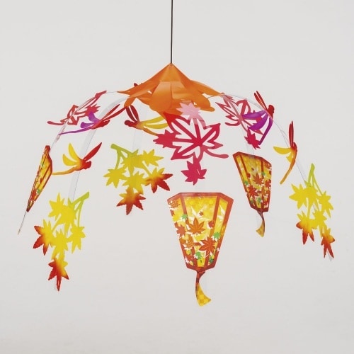 店飾 紅葉ぼんぼりポット