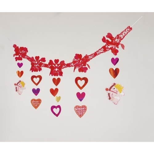 店飾 ハートキューピットネットガーランド