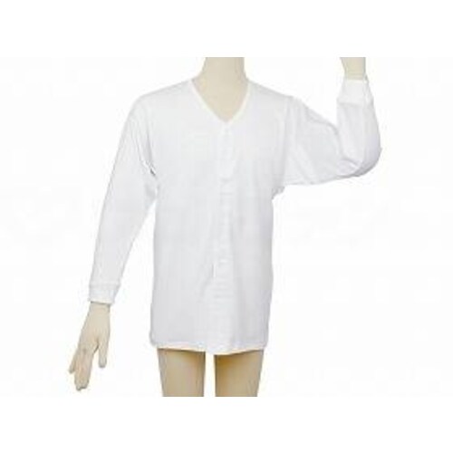 ワンタッチ肌着 長袖 紳士用/ホワイト/M×4