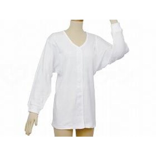 ワンタッチ肌着 長袖 婦人用/ホワイト/M×4