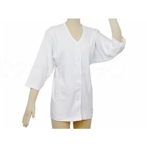 らくホック肌着 七分袖 婦人用/ホワイト/LL×4