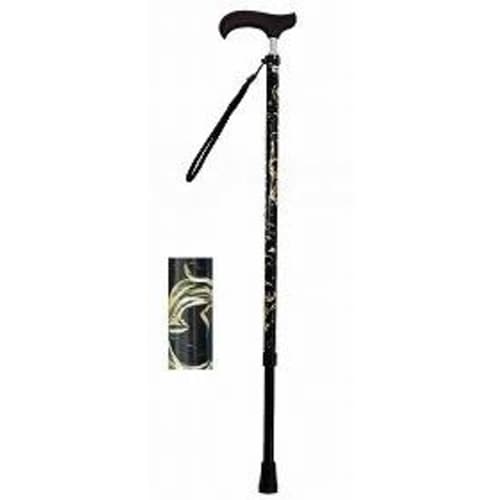 スリムネック伸縮スリム(柄) ブラック×ゴールド