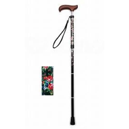 スリムネック折畳スリム(柄) ブラックフローラル