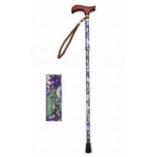 夢ライフステッキ柄杖折りたたみ伸縮型 花紫×2
